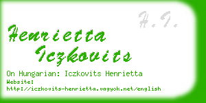 henrietta iczkovits business card